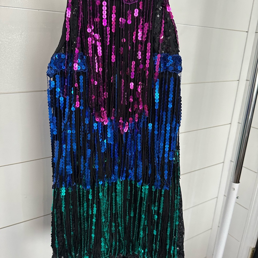 Weissman Black and Blue Sequin Dress